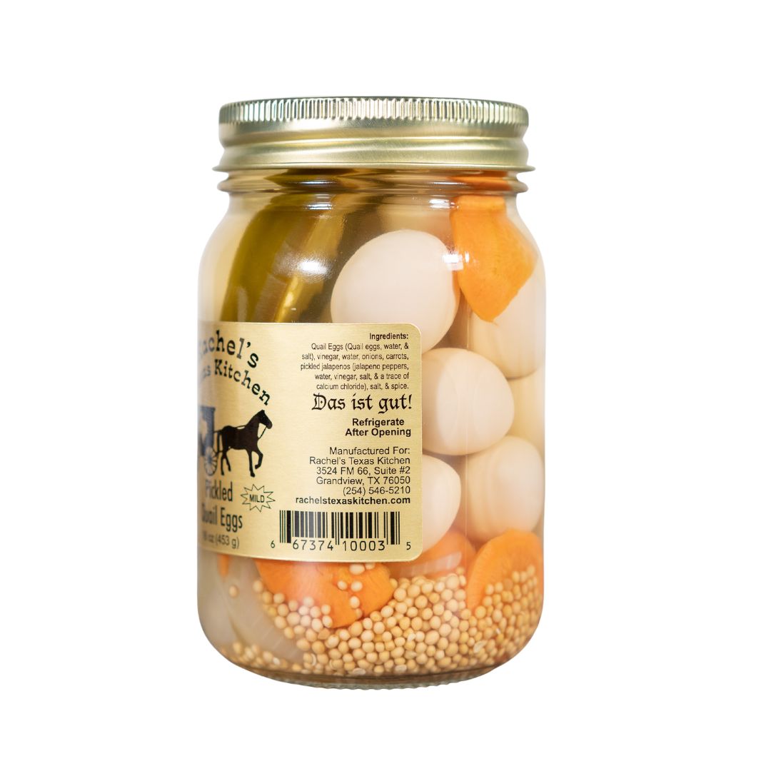 Pickled Quail Eggs Mild artisan photo – Rachel's Texas Kitchen