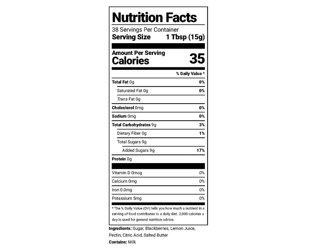 Blackberry Jam nutritional information – Rachel's Texas Kitchen