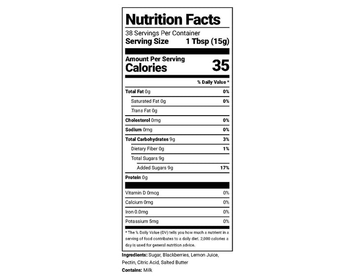 Blackberry Jam nutritional information – Rachel's Texas Kitchen