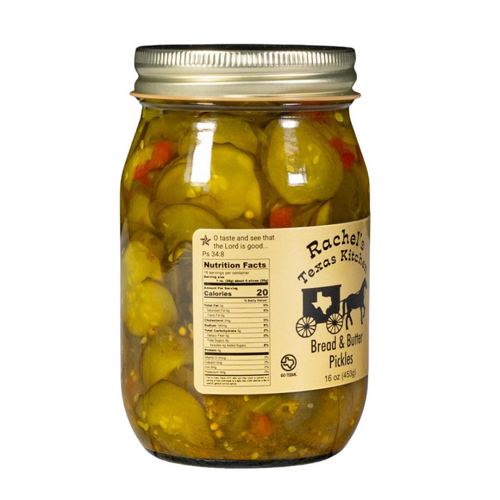Bread and Butter Pickles nutritional information – Rachel's Texas Kitchen