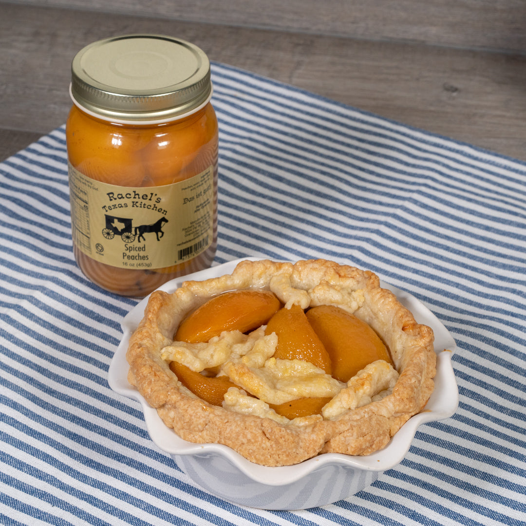 Spiced Peaches jar side view – Rachel's Texas Kitchen