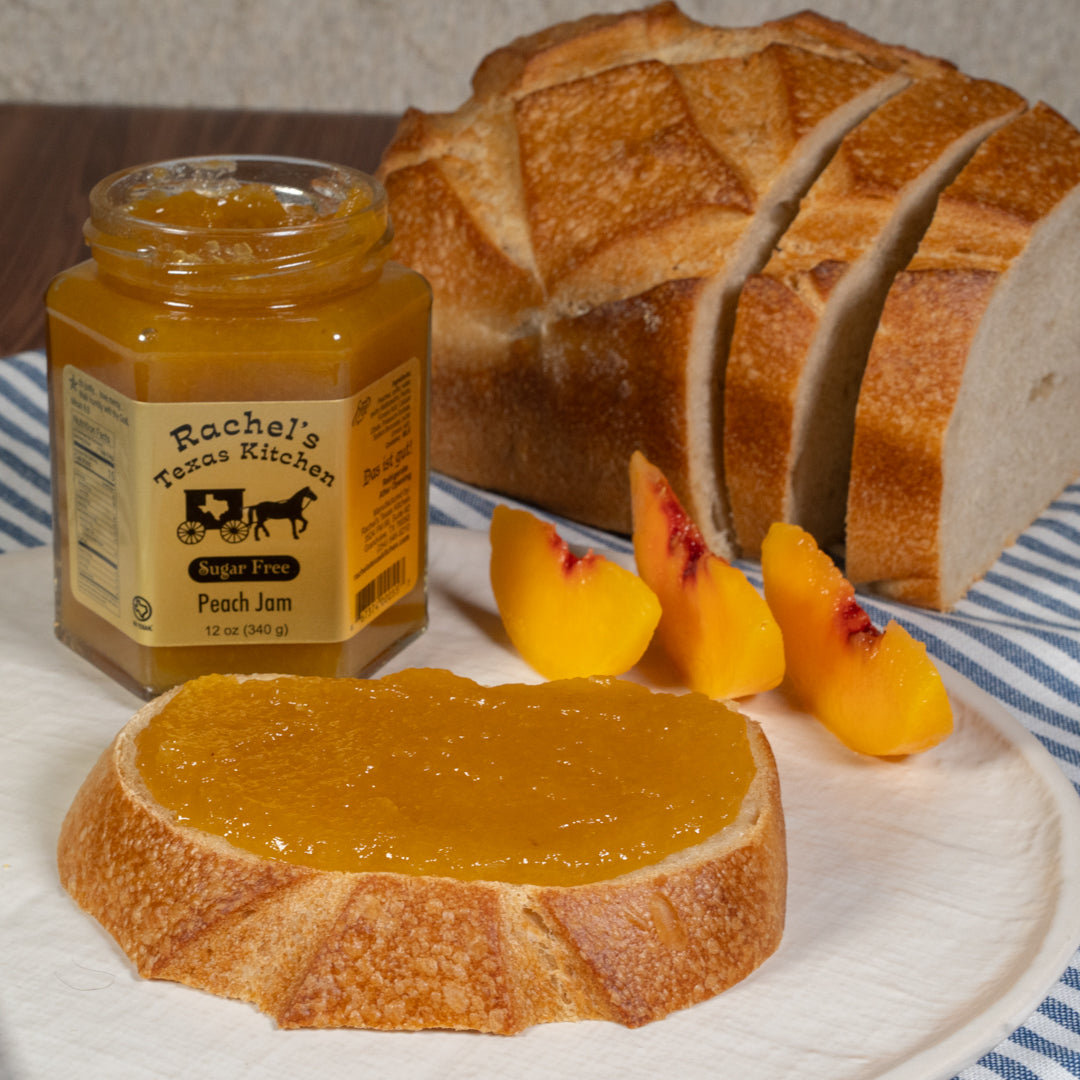 Sugar Free Peach Jam lifestyle photo – Rachel's Texas Kitchen