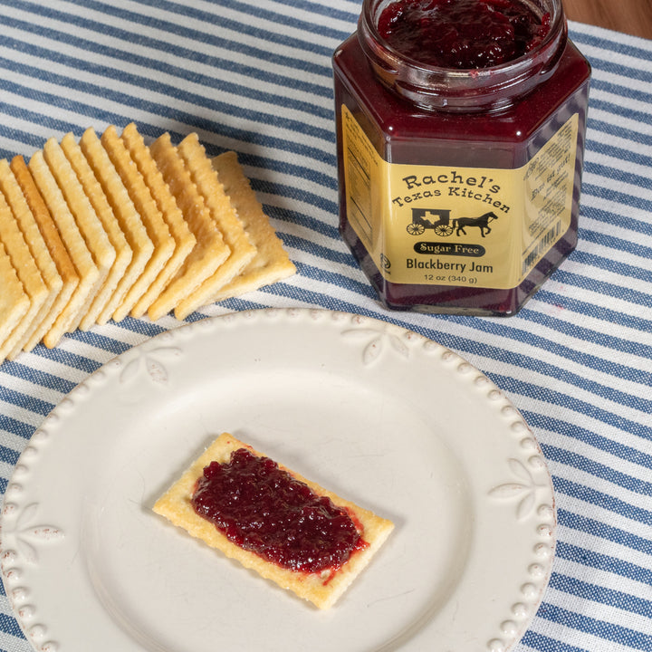 Sugar Free Blackberry Jam jar front view – Rachel's Texas Kitchen