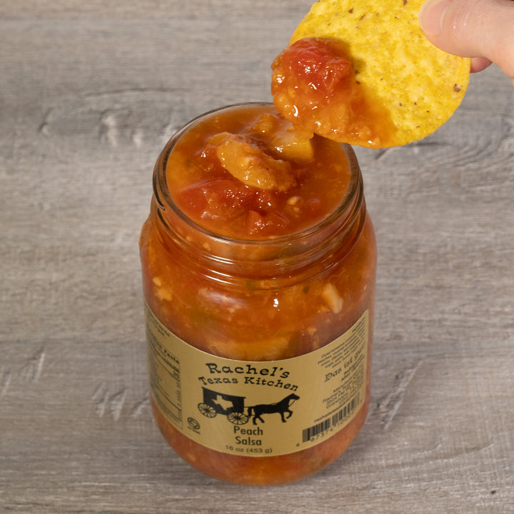 Peach Salsa close-up – Rachel's Texas Kitchen