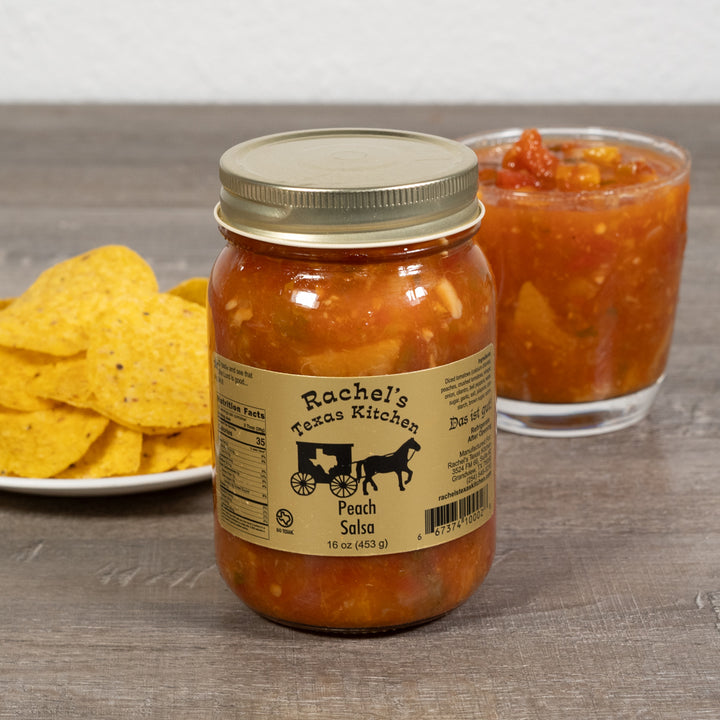 Peach Salsa jar front view – Rachel's Texas Kitchen