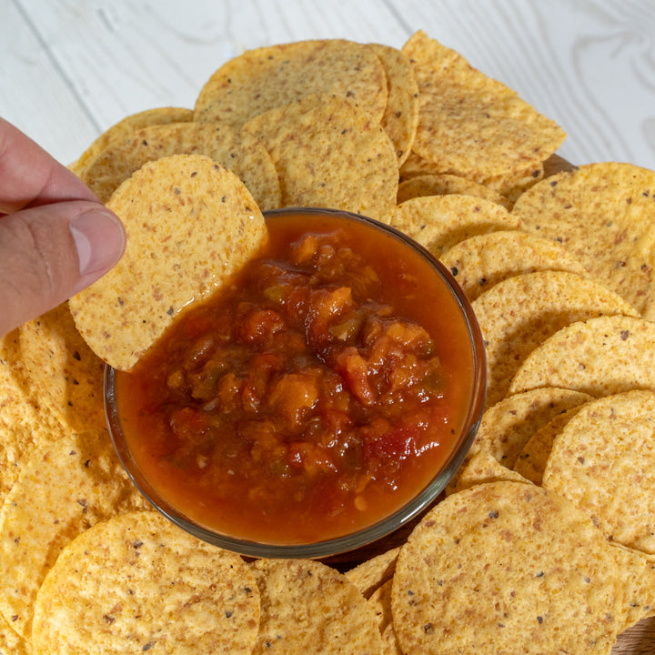 Peach Salsa with chips – Rachel's Texas Kitchen