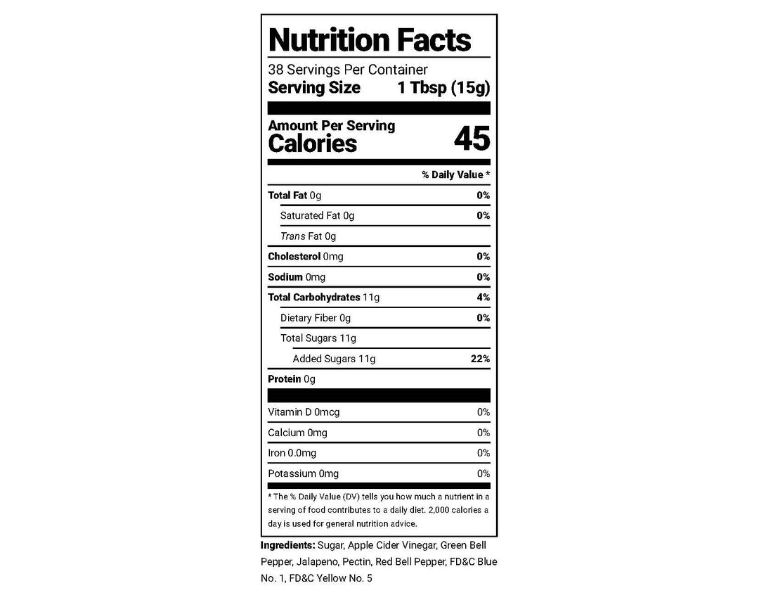 Jalapeno Pepper Jelly nutritional information – Rachel's Texas Kitchen