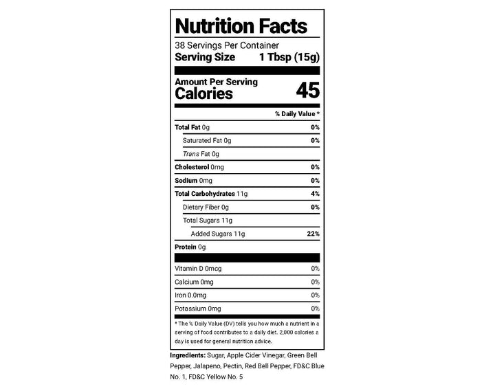 Jalapeno Pepper Jelly nutritional information – Rachel's Texas Kitchen