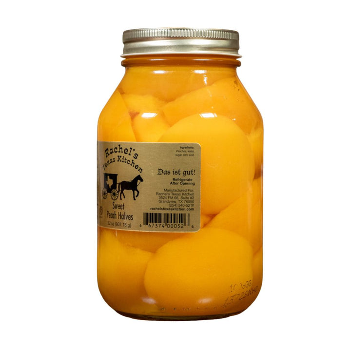 Sweet Peach Halves front view – Rachel's Texas Kitchen