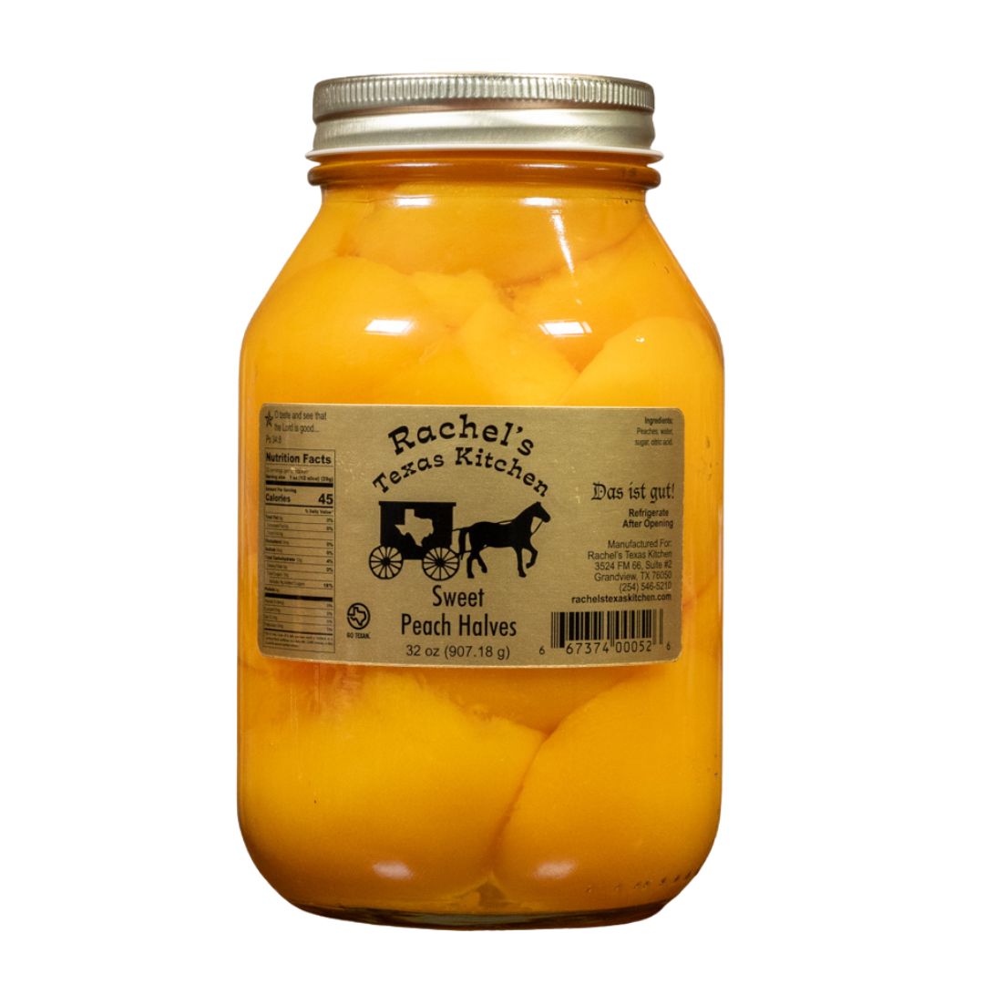 Sweet Peach Halves in syrup – Rachel's Texas Kitchen