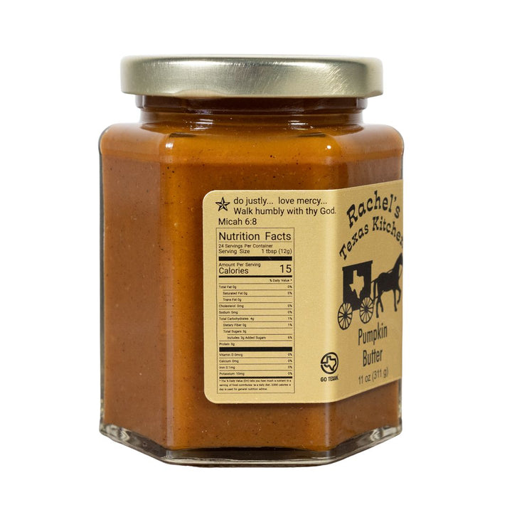 Pumpkin Butter jar side view – Rachel's Texas Kitchen