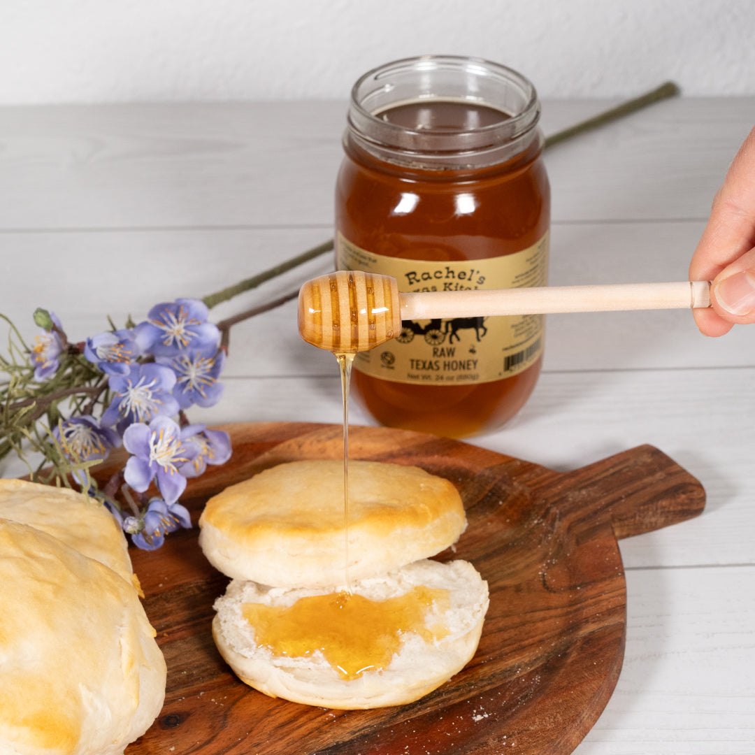 Raw Texas Honey glass jar view – Rachel's Texas Kitchen