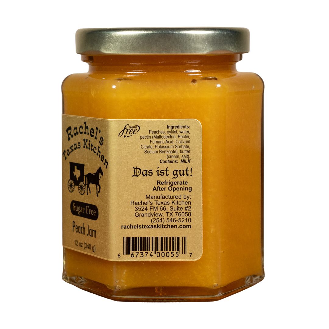 Sugar Free Peach Jam artisan photo – Rachel's Texas Kitchen