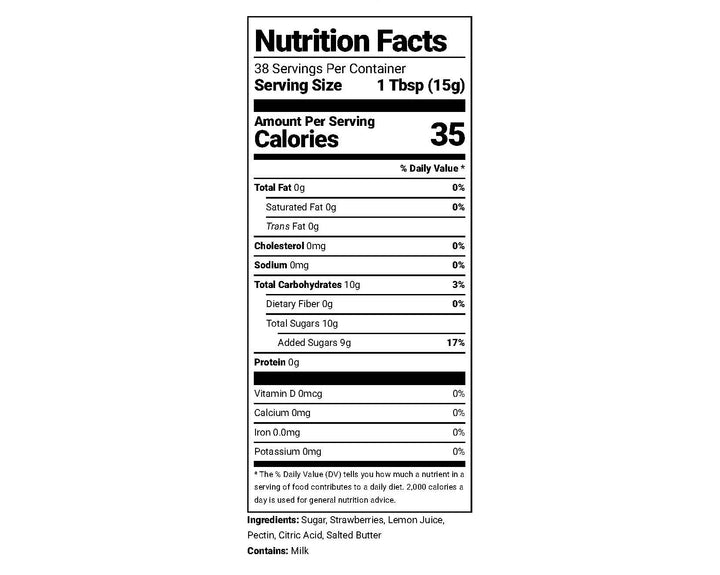 Strawberry Jam nutritional information – Rachel's Texas Kitchen