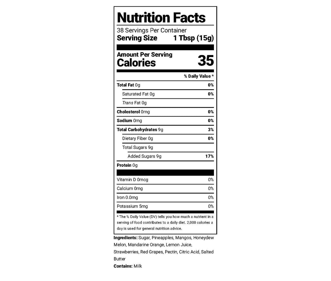 Tropical Storm Jam nutritional information – Rachel's Texas Kitchen