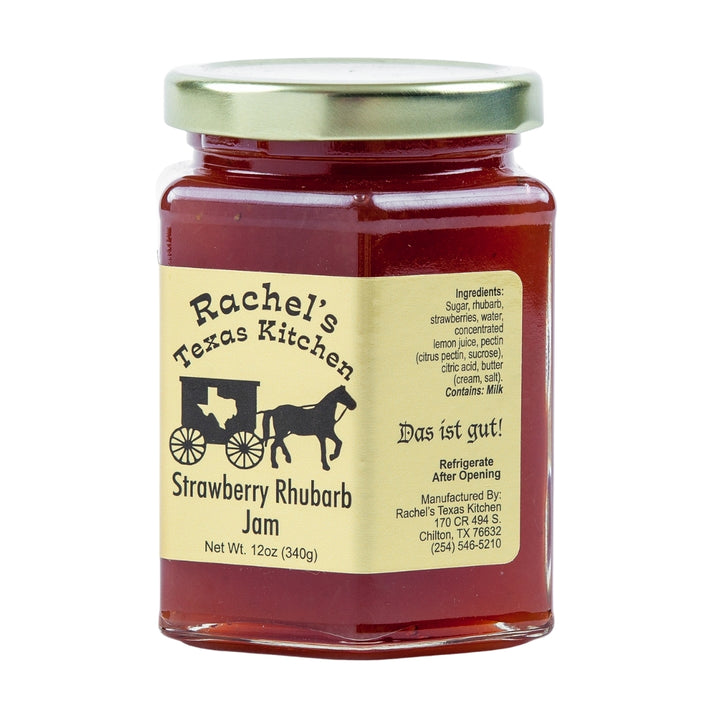 Strawberry Rhubarb Jam close-up – Rachel's Texas Kitchen