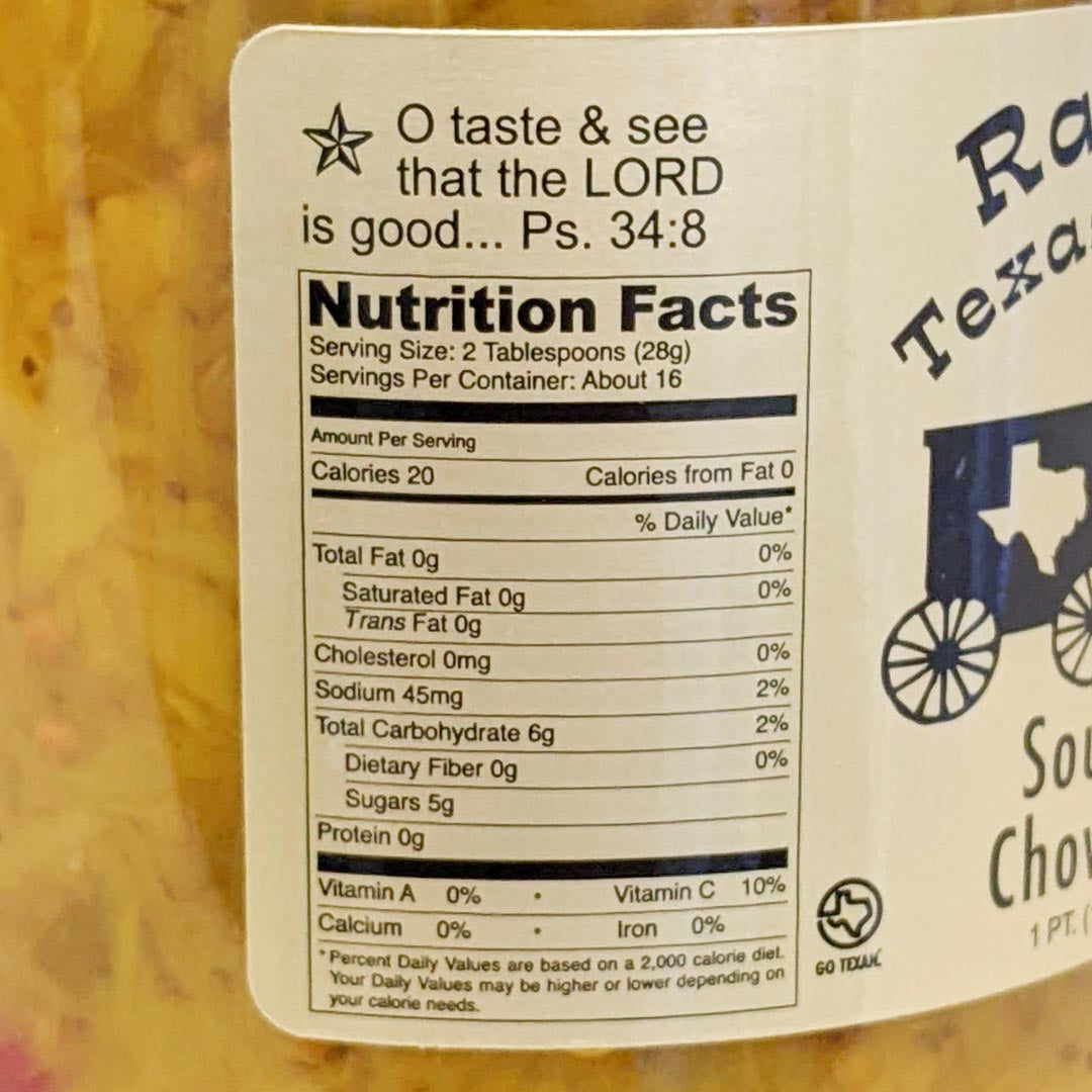 Southern Chow-Chow Mild artisan photo – Rachel's Texas Kitchen
