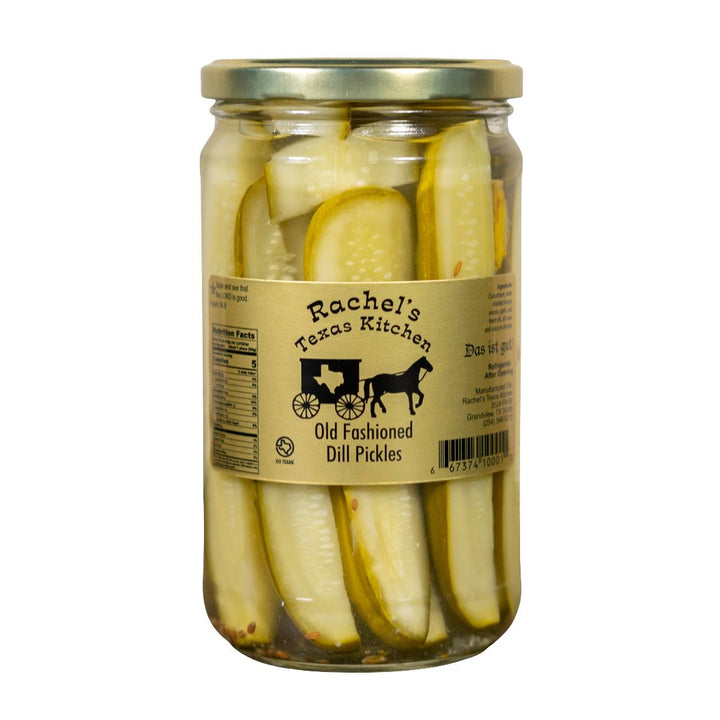 Old Fashioned Dill Pickles jar with fresh cucumbers, garlic and dill - Rachel's Texas Kitchen