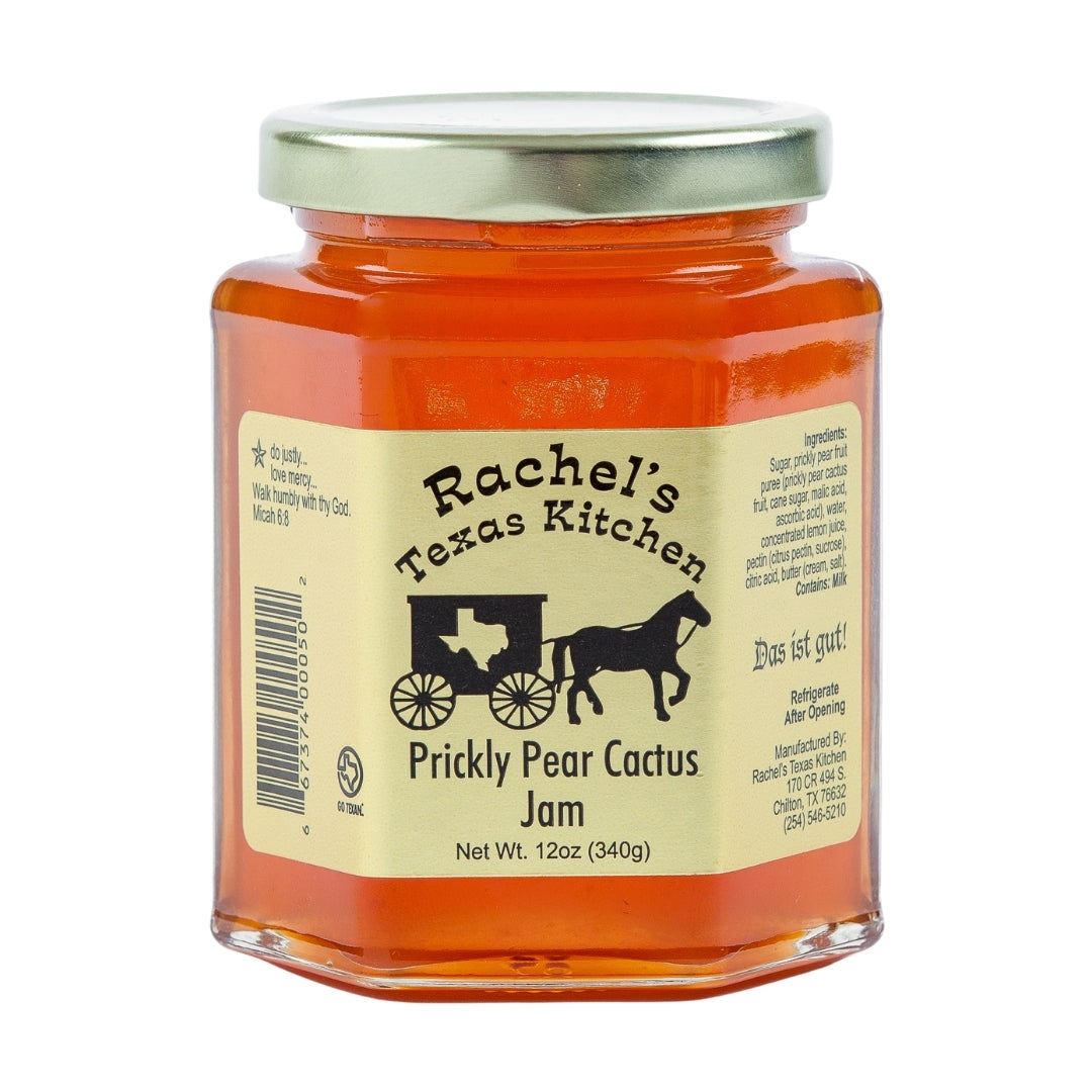 Prickly Pear Cactus Jam jar front view – Rachel's Texas Kitchen
